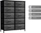 Sorbus Dresser with 10 Drawers - Storage Unit Organizer Chest for Clothes - Bedroom, Room, Nursery, & Closet - Steel Frame, Wood Top & Handles, and Easy Pull Fabric Bins